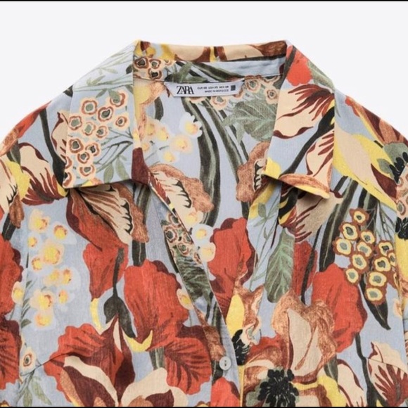 ZARA NWT SATIN EFFECT PRINT DRESS - Picture 4 of 11